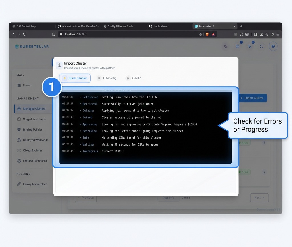 Import Cluster Logs